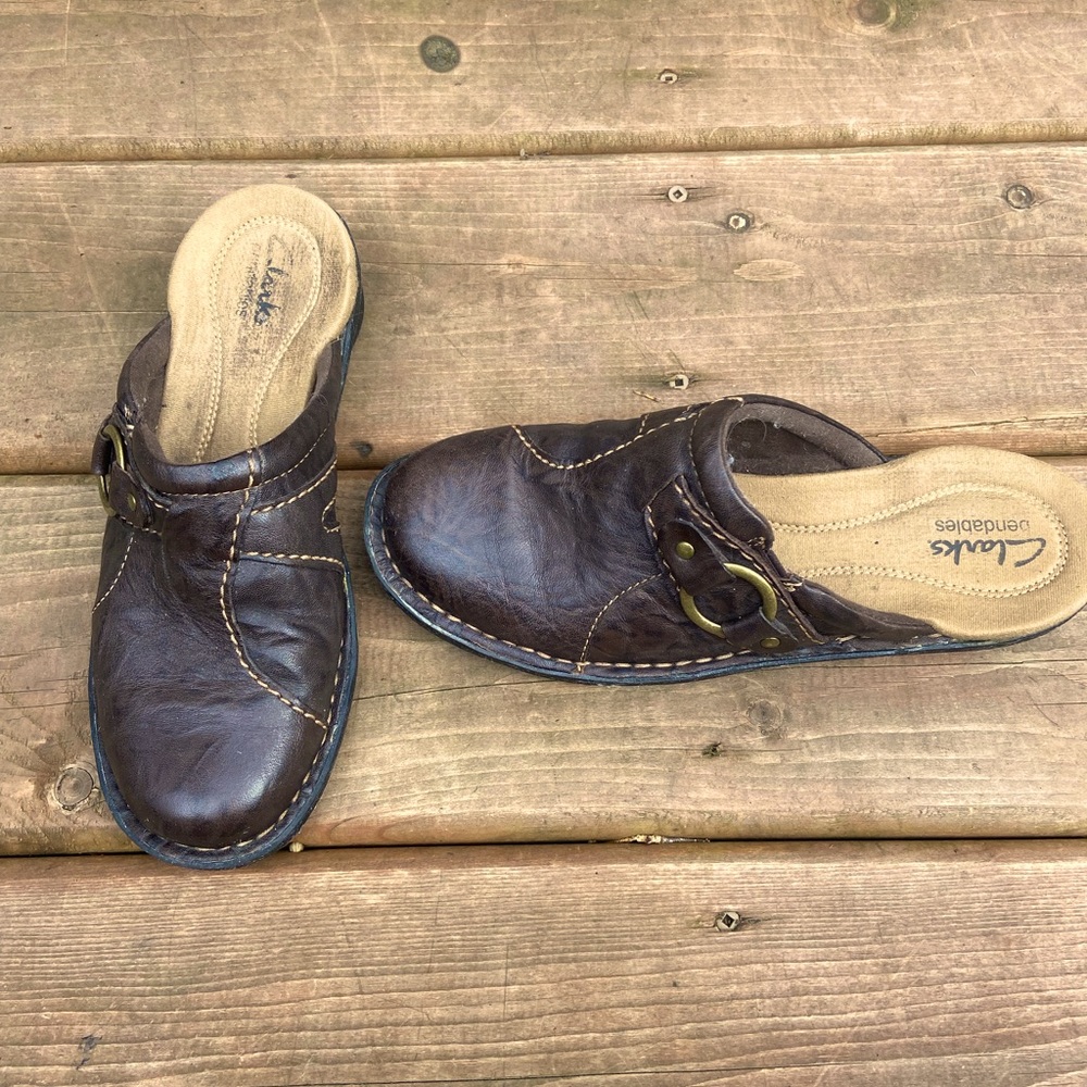 Clarks mule sandals